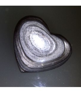 Obsidiana lunar o plateada en corazón de 65 mm