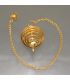 Péndulo de espiral esférica de metal dorado para Radiestesia
