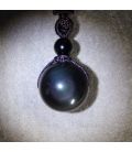 Esferas de Obsidiana Arcoiris Ojo Celeste en colgante con cordon