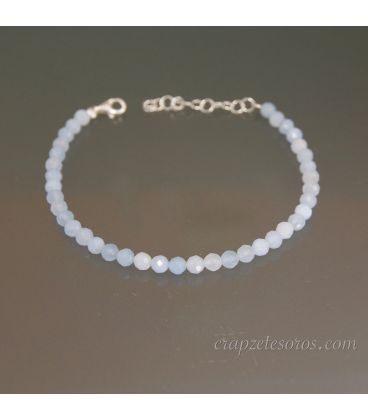 Aguamarinas facetadas de 4mm en pulsera y plata de ley