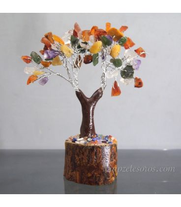 Arbol Bonsai de minerales de los chakras de 12cm