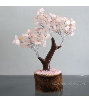 Árbol Bonsai de Cuarzos rosas de 15cm