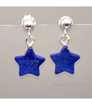 Estrellas de Lapislazuli en pendientes de plata de ley