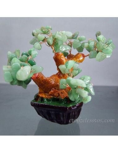 Arbol Bonsai de Aventurina verde y resina de 15cm