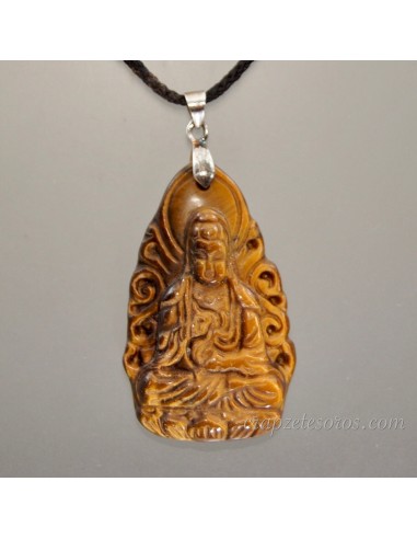 Kuan Yin de Ojo de Tigre en colgante con plata