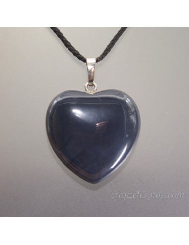 Corazon de Agata azul en colgante con metal