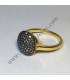 Anillo de plata dorada con 96 diamantes talla rusa