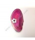Ágata rosa  de Brasil con flor de nácar y esfera de amatista montada como broche aguja