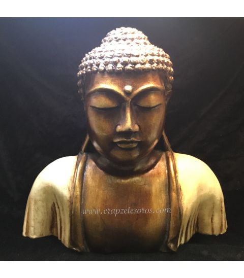 Impresionante Busto de Buda en resina de Indonesia